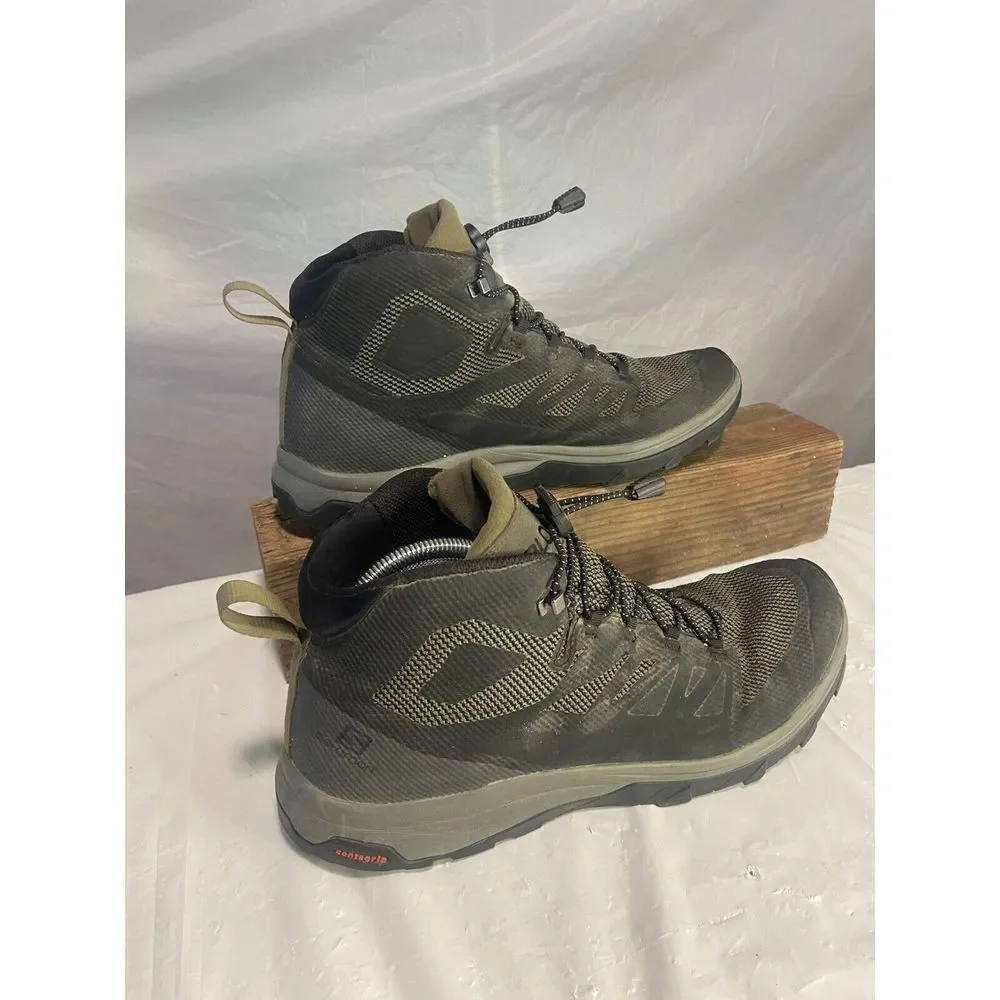 Men's Salomon Outline Mid Gore-Tex Hiking Boots Beluga/Black/ Capers- Size‎ 12.5